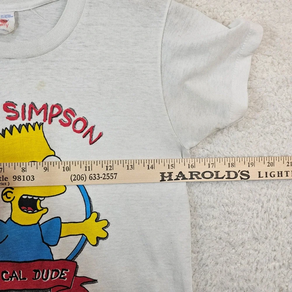 VTG Sherry Bart Simpson Shirt Kids 14-16 Dont Have A Cow Man Radical Dude 90s